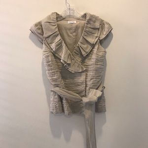 Calvin Klein beige ruched top